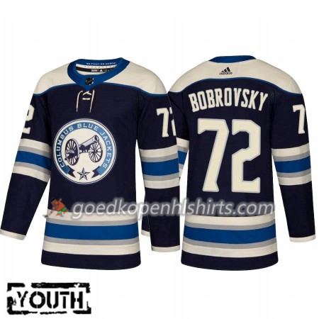 Columbus Blue Jackets Sergei Bobrovsky 72 Adidas 2018-2019 Alternate Authentic Shirt - Kinderen